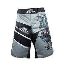 Load image into Gallery viewer, SOTF men's Japanese warrior gray sports fitness angle pants Tiger Muay Thai boxing shorts mma short kickboxing  boxeo pretorian
