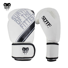 Load image into Gallery viewer, SOTF mma Adults Venomous snake white Black fierce fighting boxing gloves Tiger Muay Thai mma gloves fight boxe thai sanda glove