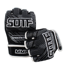 Load image into Gallery viewer, SOTF Black Geometric Fitness Training Boxing MMA Gloves Tiger Muay Thai sanda men boxing pads boxe thai fight mma glove box mma