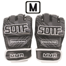 Load image into Gallery viewer, SOTF Black Geometric Fitness Training Boxing MMA Gloves Tiger Muay Thai sanda men boxing pads boxe thai fight mma glove box mma